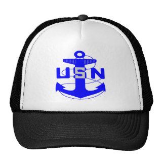 White Navy Anchor Trucker Hat