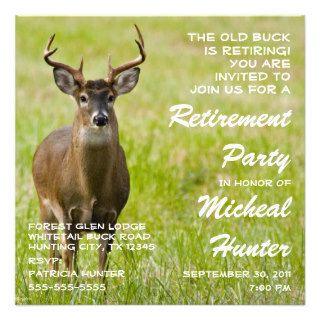 Funny Hunter Retirement Party Celebration Custom Invite