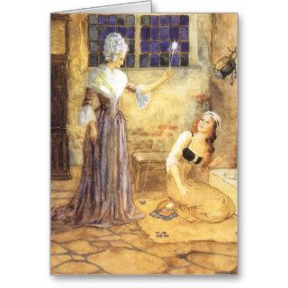 Vintage Cinderella and Fairy Godmother Fairy Tale Greeting Cards