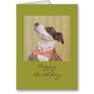 jack russell in suit Happy Birthday card