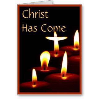 Christ has Come Candle Advent Card