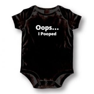 Attitude Rompers "Oops I Pooped" Baby Romper, Black Infant And Toddler Rompers Clothing