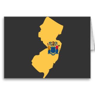 New Jersey Flag Map Greeting Cards