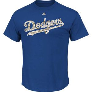 Los Angeles Dodgers Majestic MLB Camo Wordmark T Shirt