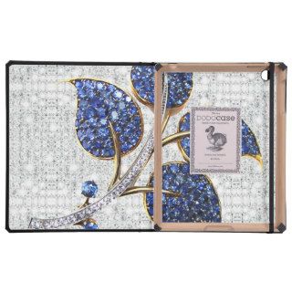 Blue Sapphire and White Diamond Bling iPad Cases