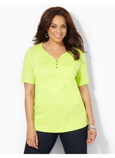 Catherines Plus Size Fresh Medley Top   Womens Size 0X, Serene Green