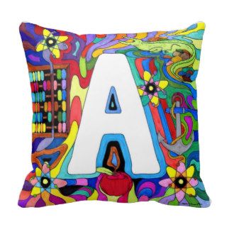 A is for Alphabet and Atoms Throw Pillow