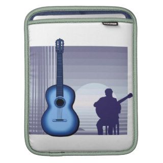 acoustic guitar player sitting bluish.png iPad sleeve