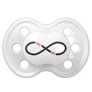 never ending love, infinity sign you and me baby pacifier