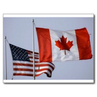 AMERICAN FLAG / CANADIAN FLAG POST CARDS