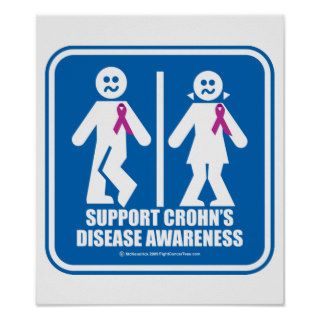 Crohn's Disease Restroom Sign Print