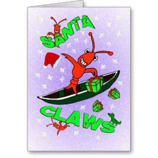 Cajun Crawfish Santa Claws Christmas Cards