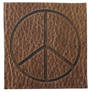 Leather Look Peace Brown Cloth Napkin
