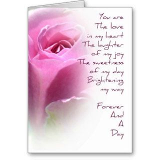Forever and A Day Rose Poem Card