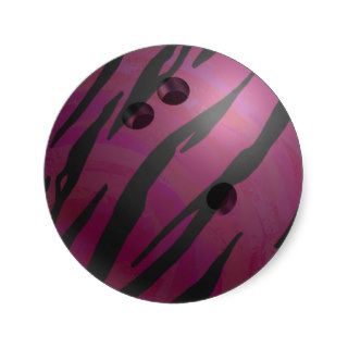 Bowling Ball Tiger Pink Sticker