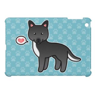 Mostly Black Cartoon Siberian Husky Love Cover For The iPad Mini