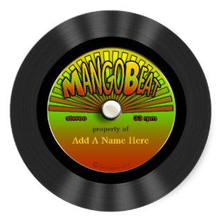 Personalized Vintage Reggae Vinyl Record Stickers