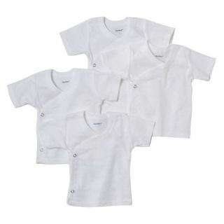 Gerber Newborn 4 Pack Short Sleeve Side Snap Shirts   White 0 3 M