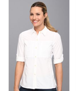 ExOfficio Dryflylite Long Sleeve Shirt Womens Long Sleeve Button Up (White)