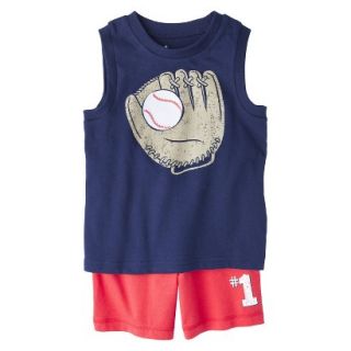 Circo Infant Toddler Boys Baseball Muscle Tee & Jersey Short Set   Navy/Red 12