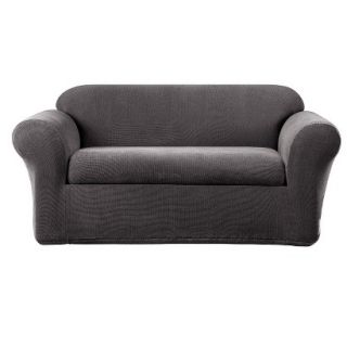 Sure Fit Stretch Metro 2pc Loveseat Slipcover   Gray