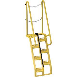 Vestil Alternating Tread Stairs   6 Steps, 68� Step Angle, Model ATS 4 68