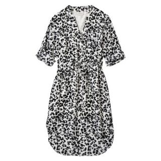Merona Womens Drawstring Shirt Dress   Animal Print   XL