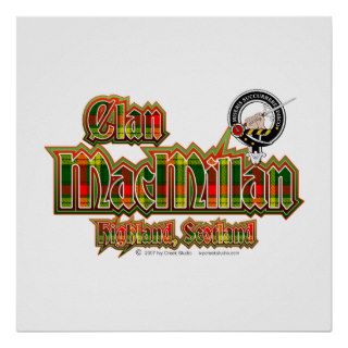 Clan MacMillan Tartan Badge Poster