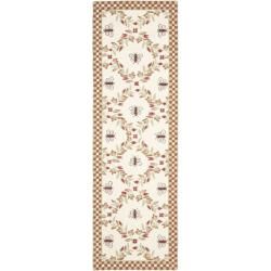 Hand hooked Bees Ivory/ Rust Wool Rug (2'6 x 8') Safavieh Runner Rugs