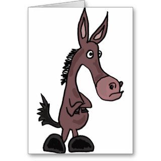 XX  Stubborn Mule or Donky Cartoon Greeting Card