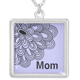 Mom Mother's Day Necklace Trendy Black Flower