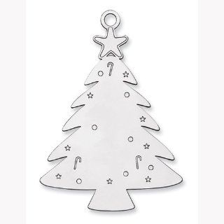 Sterling Silver Blank Christmas Tree Ornament Pendants Jewelry