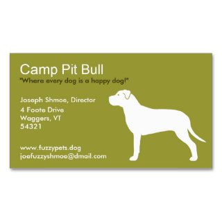 Pit Bull Silhouette Business Card Templates