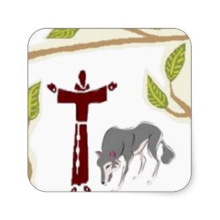 St. Francis and The Wolf tie, gift box, chain etc Sticker