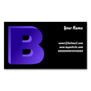 Monogram Letter B, Your Name, Business Card Templates
