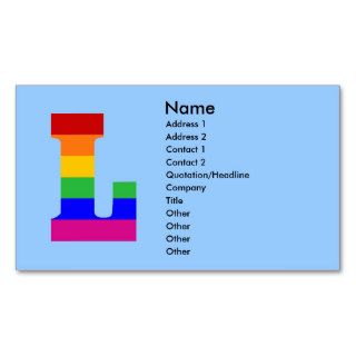 Rainbow Letter L Business Card Templates