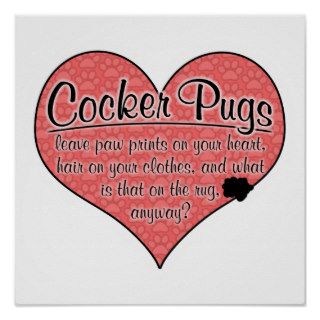 Cocker Pug Paw Prints Dog Humor