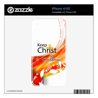 Keep Christ in Christmas, Swirl Skin For iPhone 4
