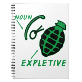 Hand Grenade Expletive Spiral Notebook