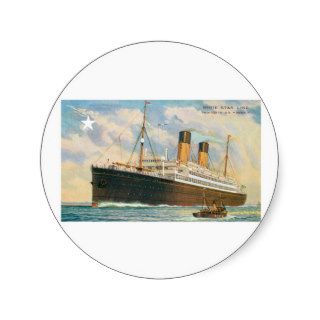 SS Doric Vintage Passenger Ship Round Stickers