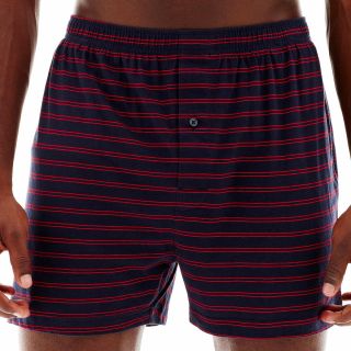 Stafford Knit Cotton Boxers, Red, Mens