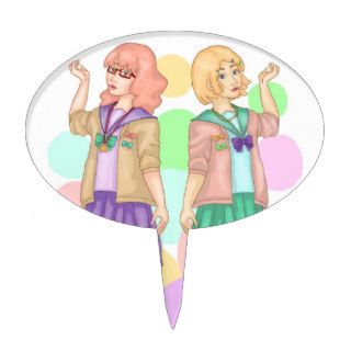 Pastel Sailor Suit Cake Toppers