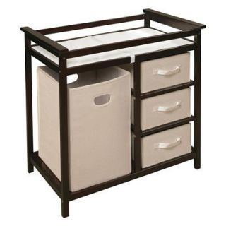 Modern Changing Table with Hamper   Espresso