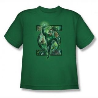 Green Lantern   Youth Corps Filled Logo(Movie) T Shirt In Kelly Green Novelty T Shirts Clothing