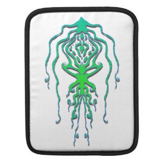 Squid Octopus Tribal Tattoo   green iPad Sleeve