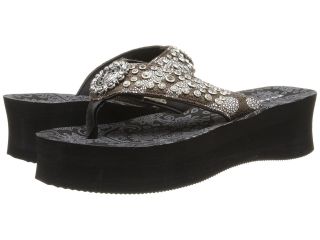Roper Crystal Concho Wedge Sandal Womens Wedge Shoes (Brown)