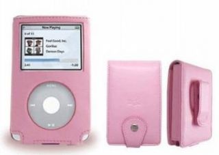 Leather Stand Case with Belt Clip for Apple iPod Video 80GB 80G 5.5G/60GB 60G/30GB 30G (60GB, Pink) Clothing