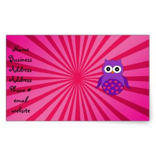Cute purple owl rectangle sticker