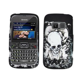 Hard Plastic Snap on Cover Fits Kyocera S3015 Brior 2D Skull with Angel Rubberized Sprint Cell Phones & Accessories