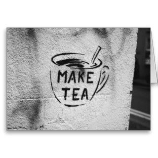 graffiti stencil art "make tea" slogan card